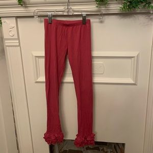 Persnickety Emerald Pine ruffle leggings